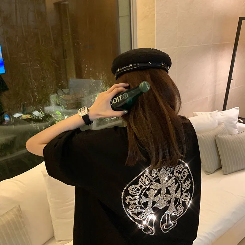 NO.1人気 大人気 カジュアル 2色選べる プリント オーバーサイズ 通気性 Ｔシャツ