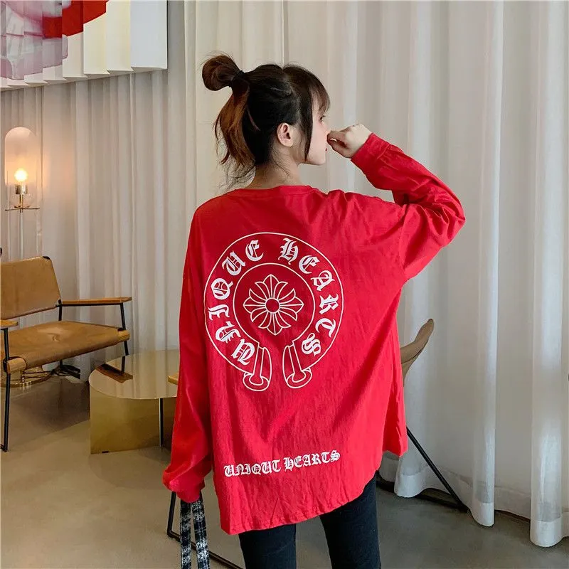 期間限定 買わないと損 ファッション 定番 プリント 春秋 オーバーサイズ 長袖 Ｔシャツ