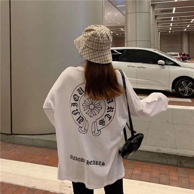 期間限定 買わないと損 ファッション 定番 プリント 春秋 オーバーサイズ 長袖 Ｔシャツ