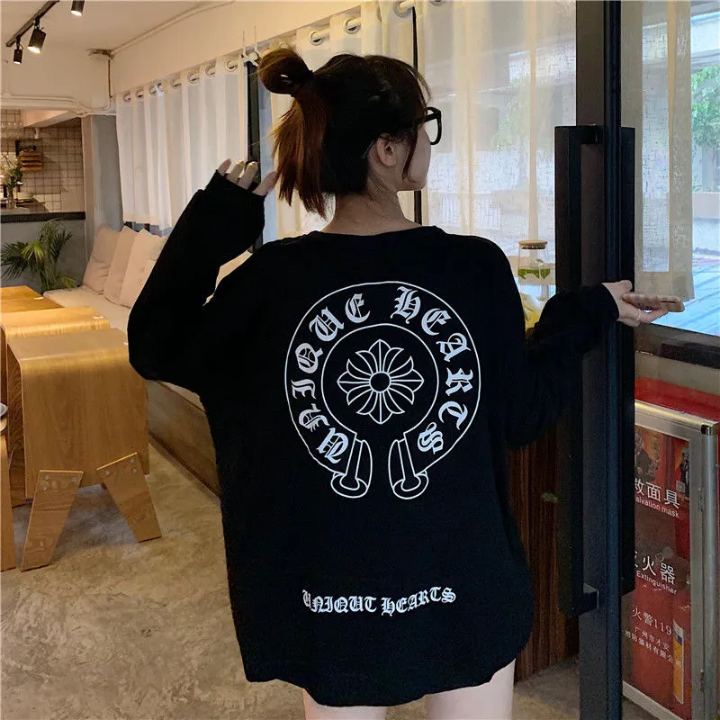 期間限定 買わないと損 ファッション 定番 プリント 春秋 オーバーサイズ 長袖 Ｔシャツ