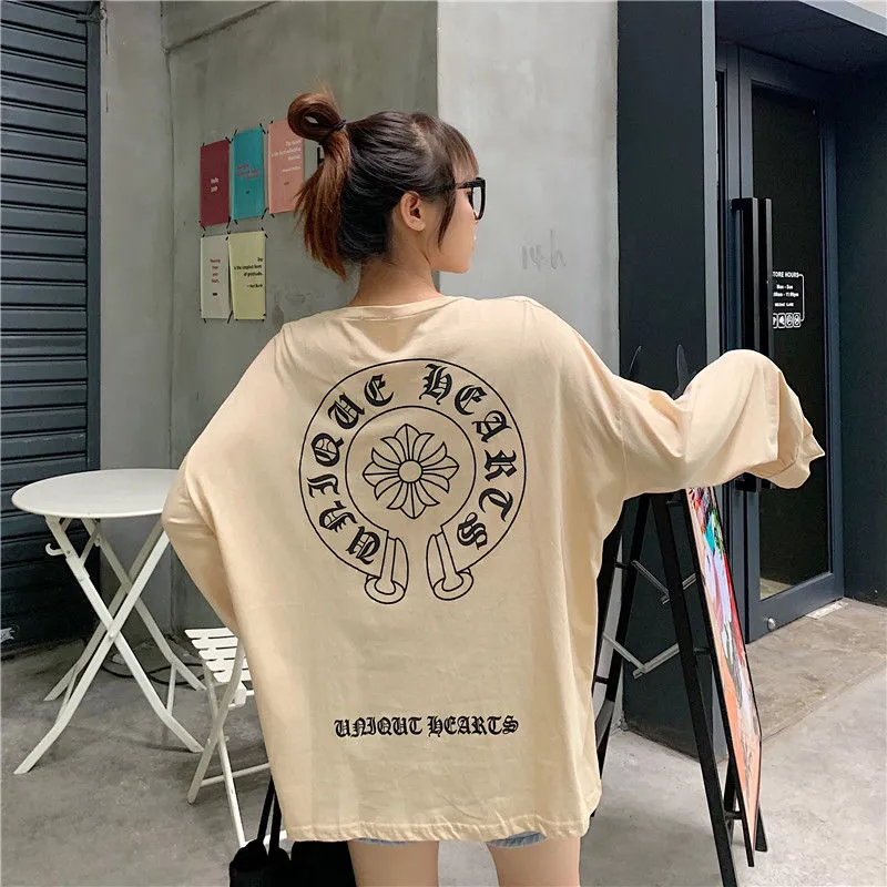 期間限定 買わないと損 ファッション 定番 プリント 春秋 オーバーサイズ 長袖 Ｔシャツ