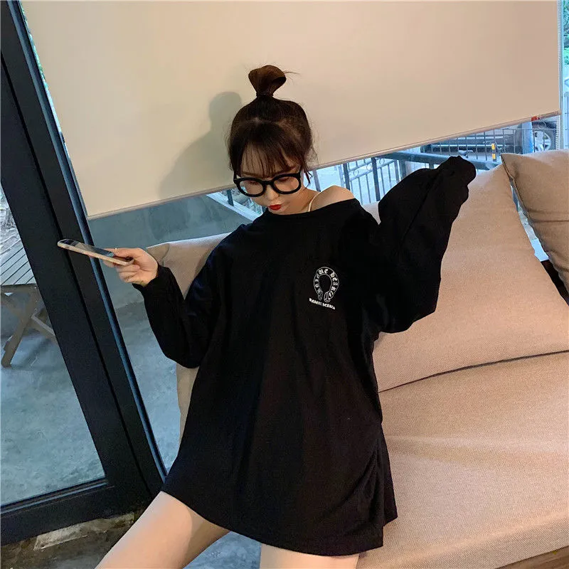 期間限定 買わないと損 ファッション 定番 プリント 春秋 オーバーサイズ 長袖 Ｔシャツ