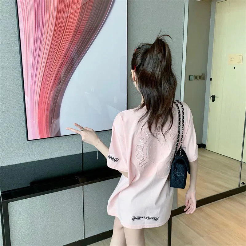 人気上昇中 ラウンドネック アルファベット ルーズ 合わせやすい Tシャツ