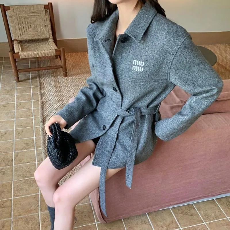 『S-L』優しい雰囲気 着回し最強 高品質 フェミニン ツイード ベルテッド コート