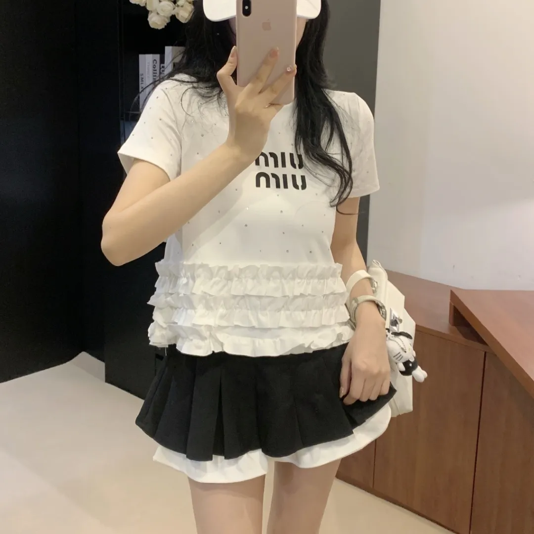 『S-L』新作 スパンコール 好感度UP 最愛の一着 レース 甘い 可愛い 半袖