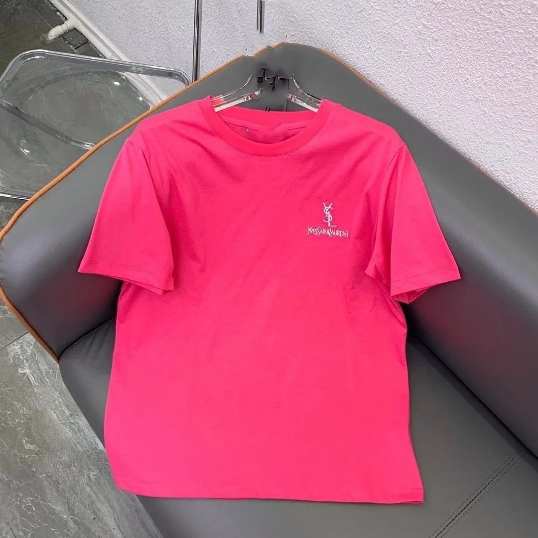 『S-4XL』新作 クルーネック シンプル 綿100％ 夏 刺繍 カジュアル ゆったり Tシャツ