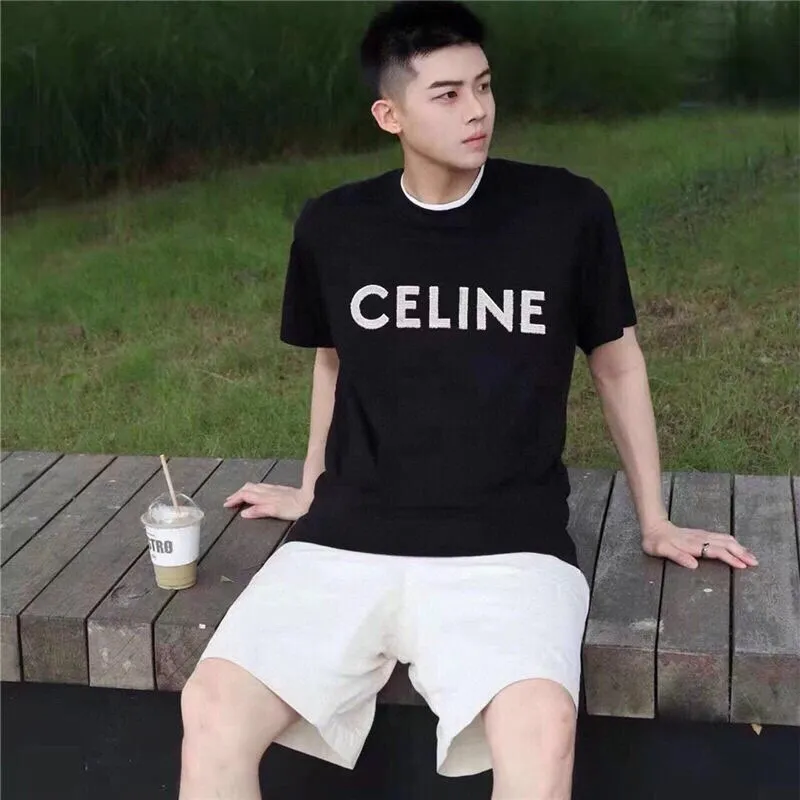『S-L』クラシック シンプル コーデしやすい 綿100%生地 快適 定番ロゴレター タオル刺繍 Tシャツ