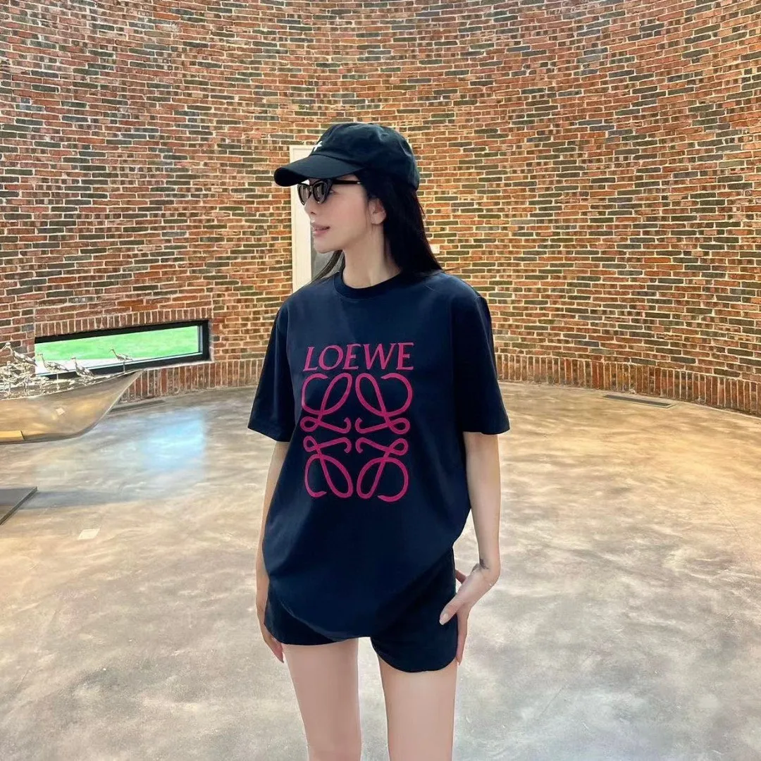 『S-4XL』綿100% 通気性 ストレッチ クラシック ロゴ プリント クルーネック 半袖 Tシャツ