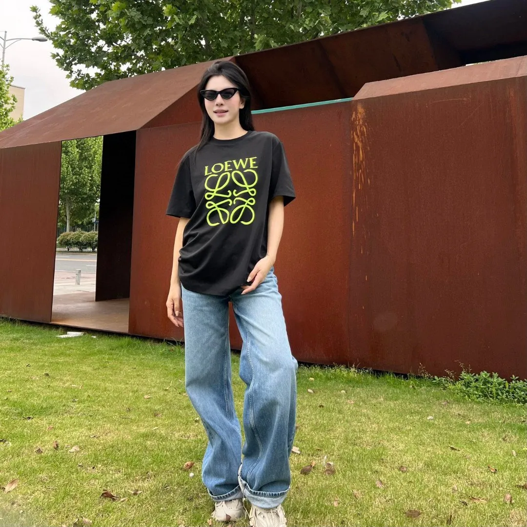 『S-4XL』綿100% 通気性 ストレッチ クラシック ロゴ プリント クルーネック 半袖 Tシャツ