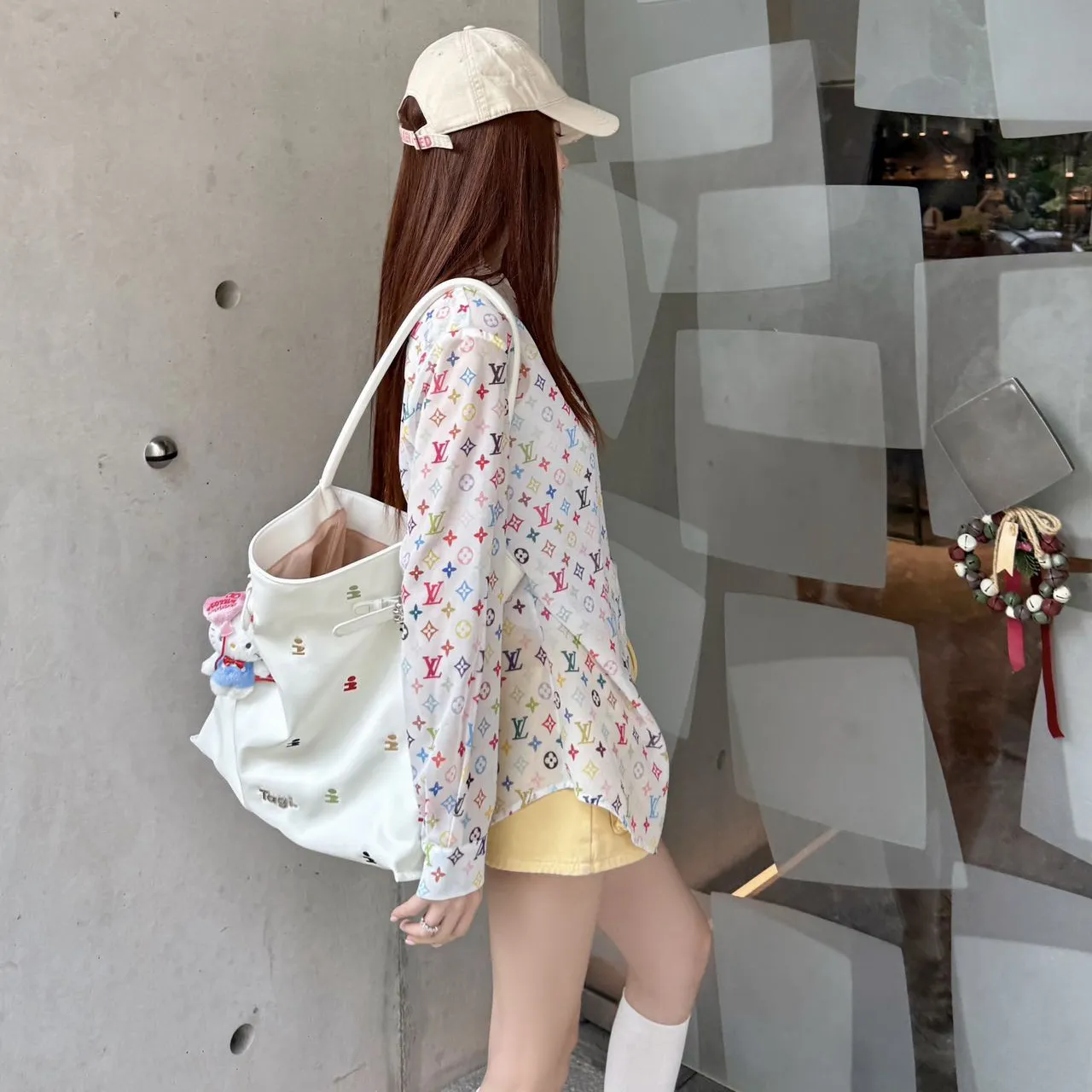 『S-L』新作 優しい雰囲気 着回し最強 人気爆発中 シースルー 日常通勤 柔らか質感 おしゃれ プリント シャツ