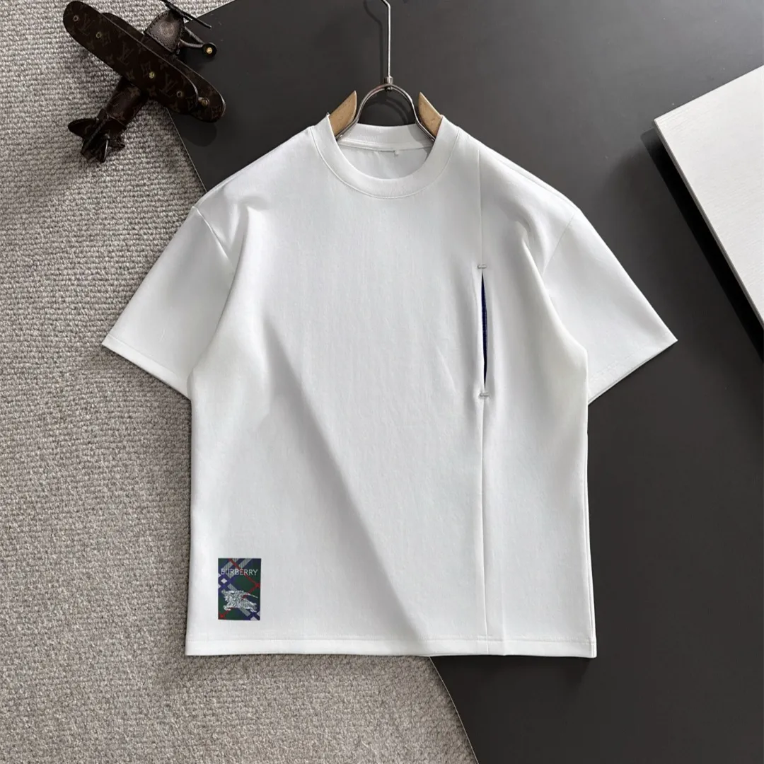 『M-3XL』ユニーク オーダー生地 後襟チェーン フルショルダー カジュアル アクティブ 半袖 Tシャツ