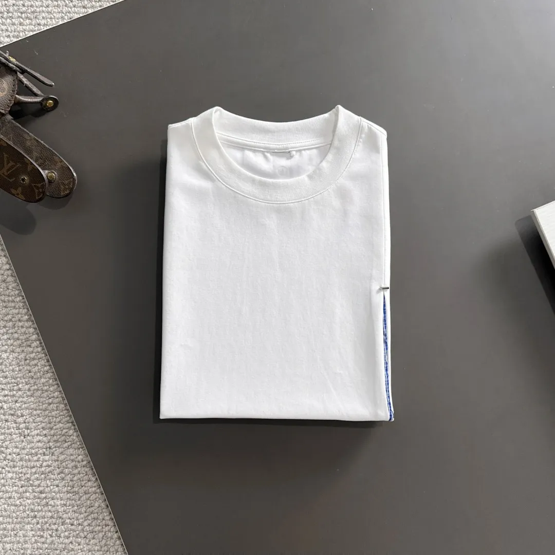 『M-3XL』ユニーク オーダー生地 後襟チェーン フルショルダー カジュアル アクティブ 半袖 Tシャツ