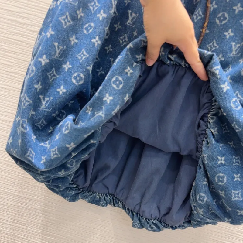 『S-L』大人気 着回し最強 優しい雰囲気 クール フェミニン デニム ワンピース
