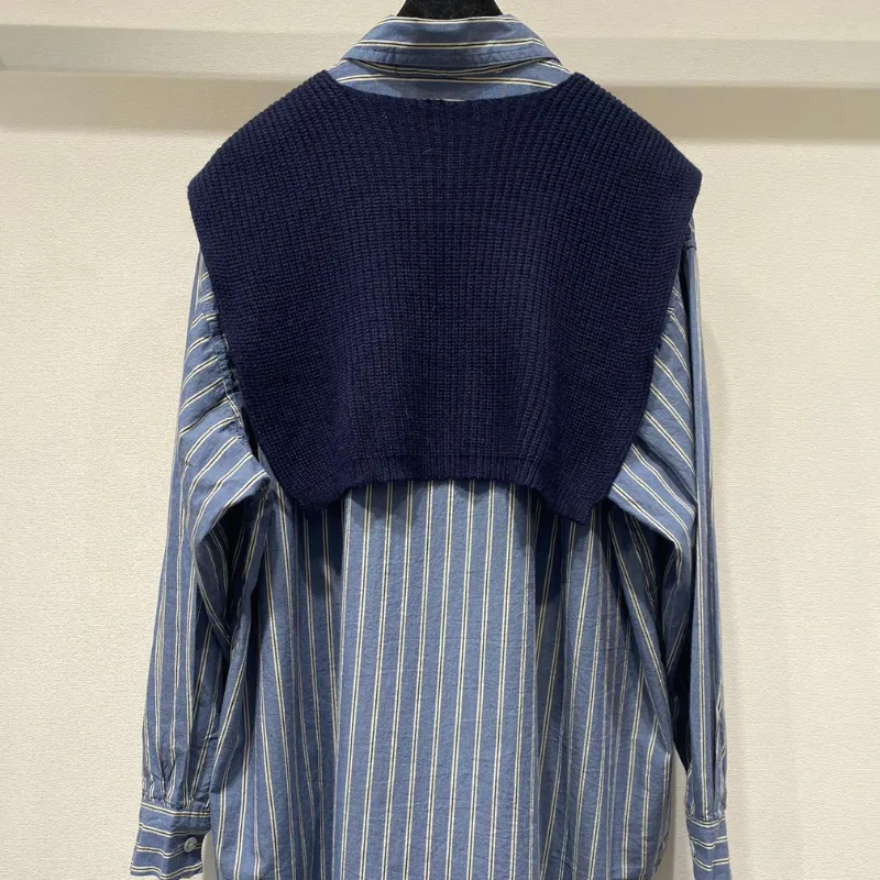 『S-L』圧倒的セクシー 絶対欲しい 元気いっぱい レトロ ストライプ レイヤード シャツ