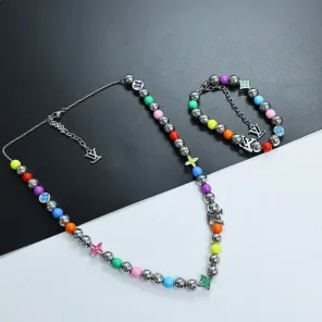 NO.1人気 カラフルなビーズ 精巧な金属部品 若々しい活力 ネックレス ブレスレット