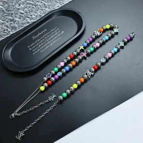 NO.1人気 カラフルなビーズ 精巧な金属部品 若々しい活力 ネックレス ブレスレット