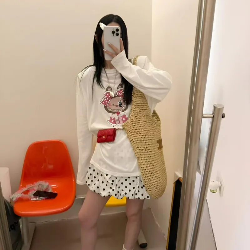『フリーサイズ』超人気商品 合わせやすい カジュアル 可愛い ノームコア Ｔシャツ