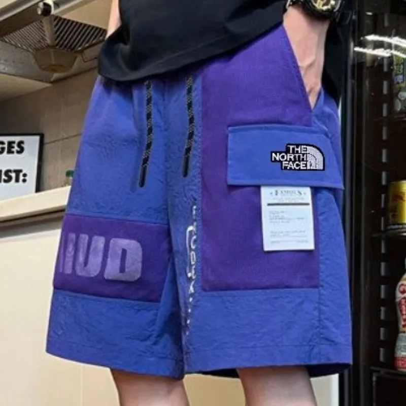 『 M-4XL』売れ筋 夏のニュースタイル 伸縮性のあるウエスト コントラストカラーのステッチ ショートパンツ