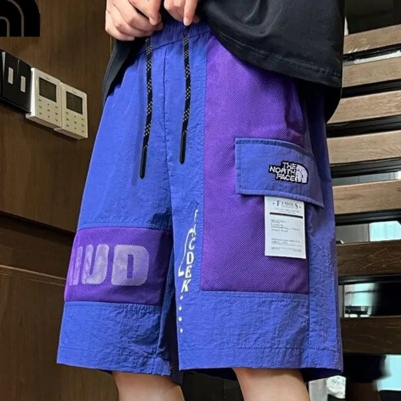 『 M-4XL』売れ筋 夏のニュースタイル 伸縮性のあるウエスト コントラストカラーのステッチ ショートパンツ